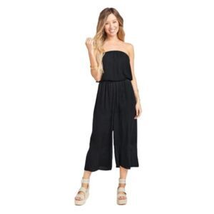 Show Me Your Mumu Estelle Jumpsuit size small gauzy black cotton tube top